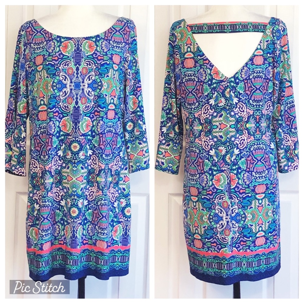 Laundry by Shelli Segal Colorful Floral Paisley Print Mini Dress Large